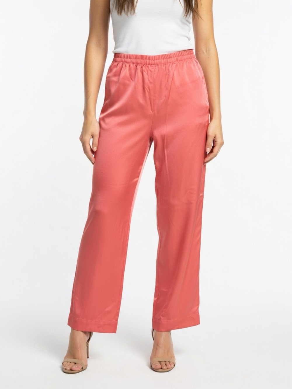 Women’s A New Day Women's Mid Rise Straight Leg Satin Pull On Pants
Pink